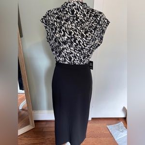 NWT Express Draped Mock Neck MIDI Sheath dress